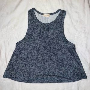 Altard State Cheetah Print Gray Cropped Tank Top Loose Relaxed Cute Athleisure